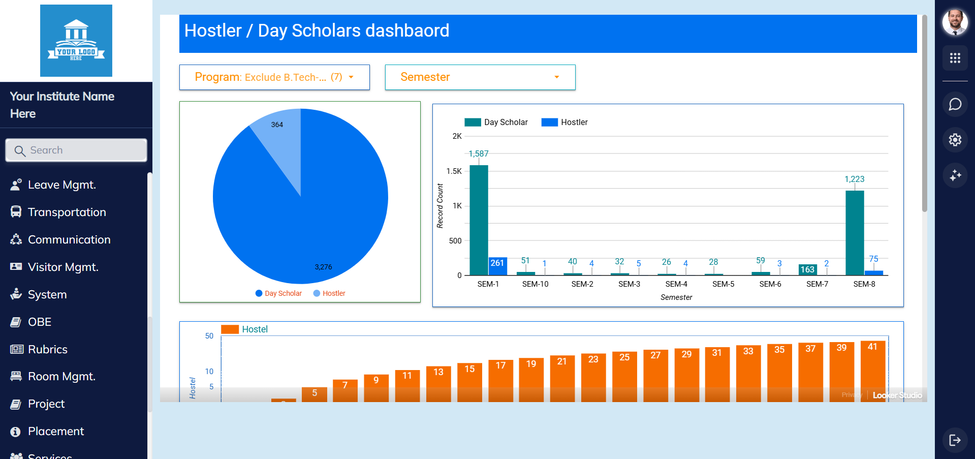 Hostel Dashboard - Student Management
