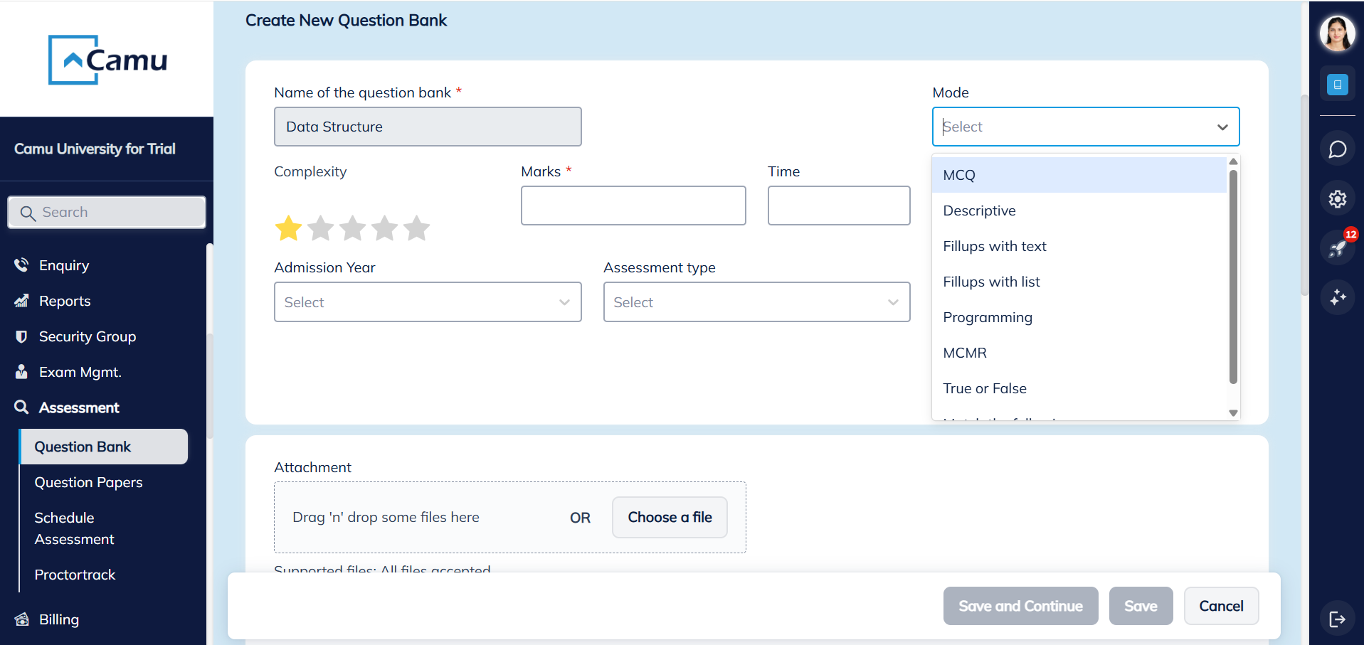 Online examination software